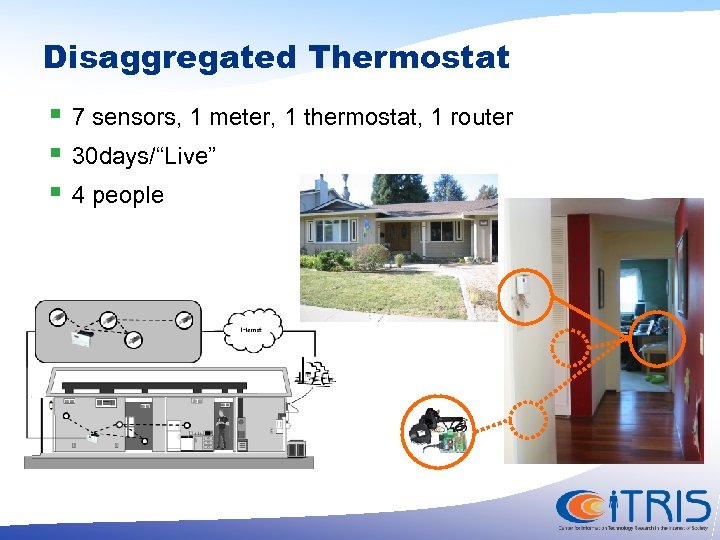 Disaggregated Thermostat § 7 sensors, 1 meter, 1 thermostat, 1 router § 30 days/“Live”