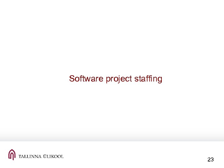 Software project staffing 23 