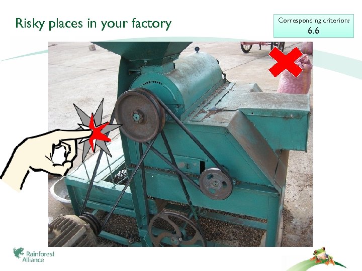 Risky places in your factory Corresponding criterion: 6. 6 
