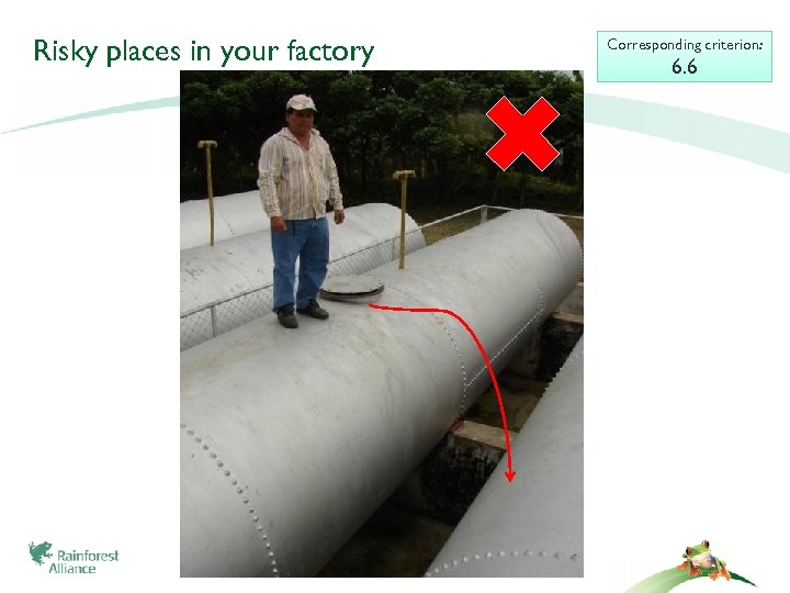 Risky places in your factory Corresponding criterion: 6. 6 