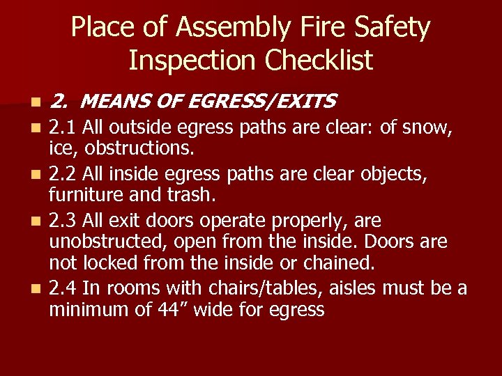 Assembly Occupancies Fire and Life Safety Overview