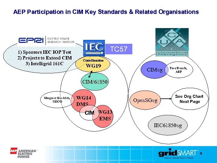 AEP Participation in CIM Key Standards & Related Organisations 1) Sponsors IEC IOP Test