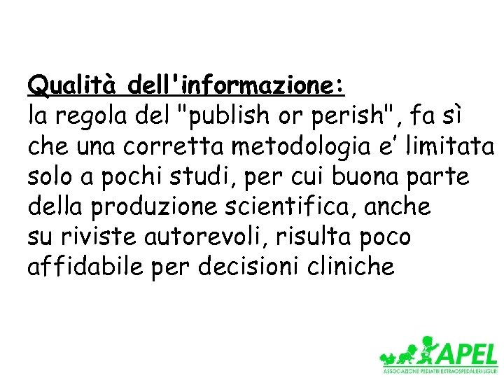 Qualità dell'informazione: la regola del 