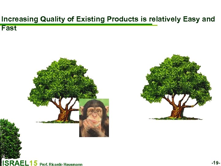 Increasing Quality of Existing Products is relatively Easy and Fast ISRAEL 15 Prof. Ricardo