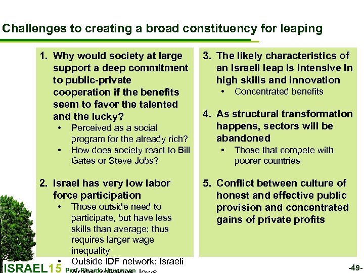 Challenges to creating a broad constituency for leaping 1. Why would society at large