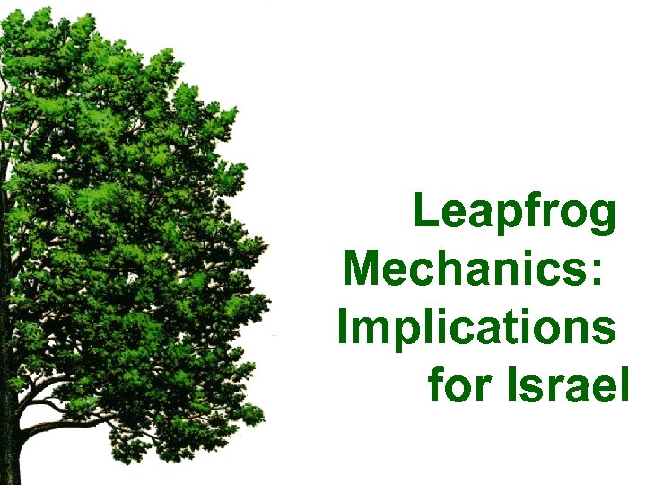 Leapfrog Mechanics: Implications for Israel 