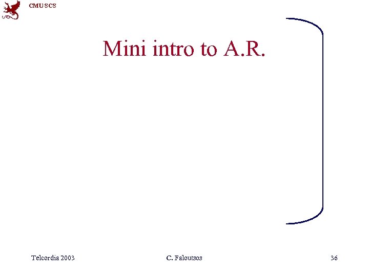 CMU SCS Mini intro to A. R. Telcordia 2003 C. Faloutsos 36 