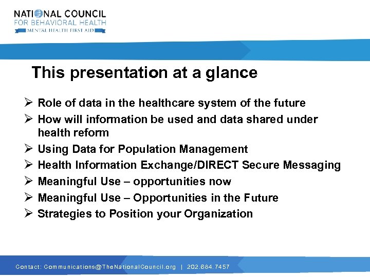 This presentation at a glance Ø Role of data in the healthcare system of
