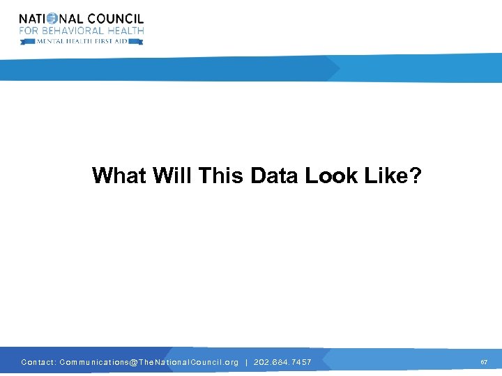What Will This Data Look Like? C o n t a c t :