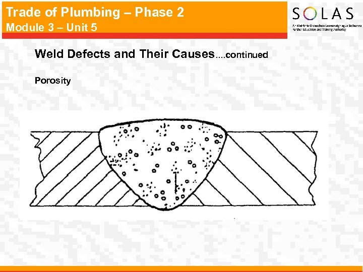 Trade of Plumbing – Phase 2 Module 3 – Unit 5 Weld Defects and