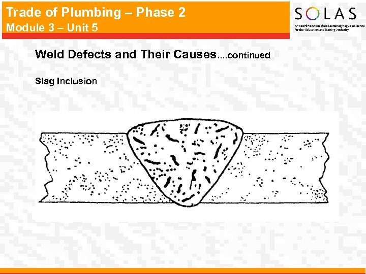 Trade of Plumbing – Phase 2 Module 3 – Unit 5 Weld Defects and