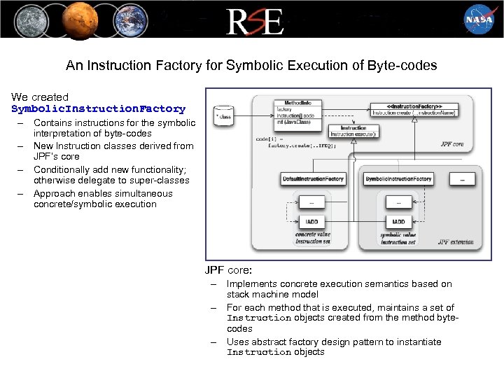 An Instruction Factory for Symbolic Execution of Byte-codes We created Symbolic. Instruction. Factory –