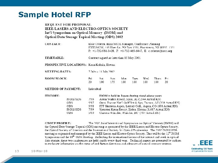 Sample Hotel RFP 13 18 -Mar-18 