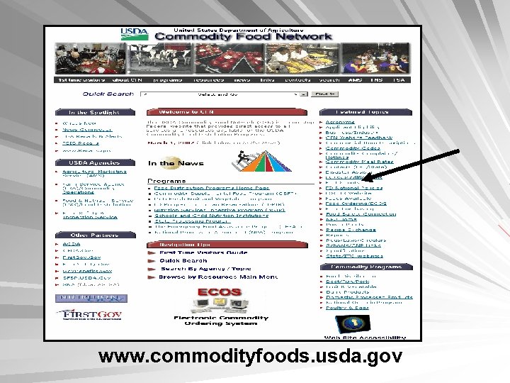 CFN Home Page www. commodityfoods. usda. gov 