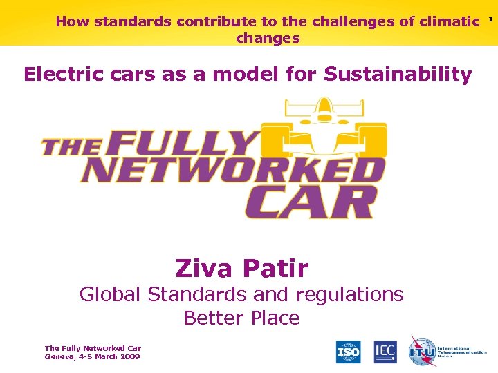 How standards contribute to the challenges of climatic changes Electric cars as a model