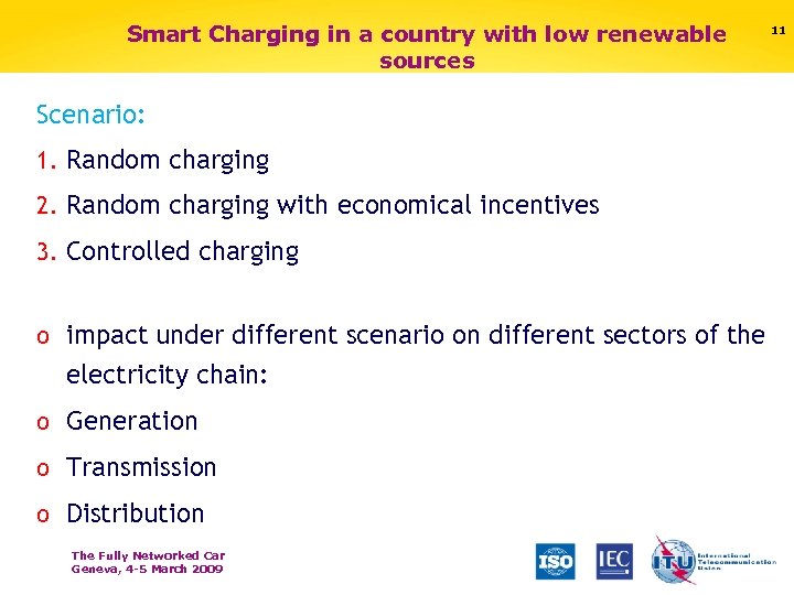 Smart Charging in a country with low renewable sources Scenario: 1. Random charging 2.