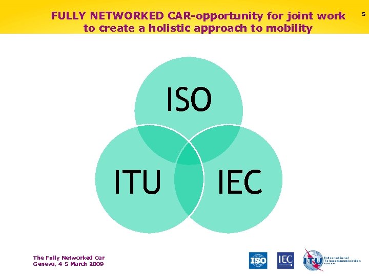FULLY NETWORKED CAR-opportunity for joint work to create a holistic approach to mobility ISO