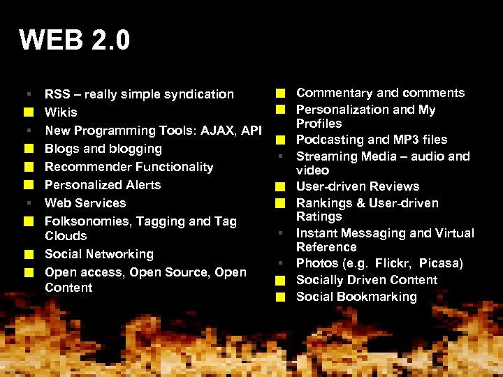 WEB 2. 0 § § § § § RSS – really simple syndication Wikis