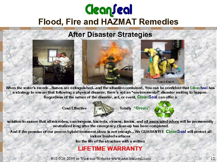 Flood, Fire and HAZMAT Remedies After Disaster Strategies Flood Fire Toxic Event When the