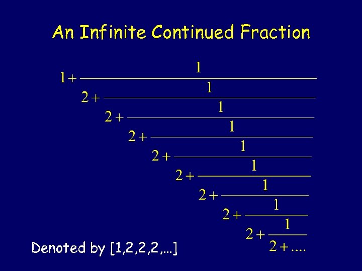 An Infinite Continued Fraction Denoted by [1, 2, 2, 2, …] 