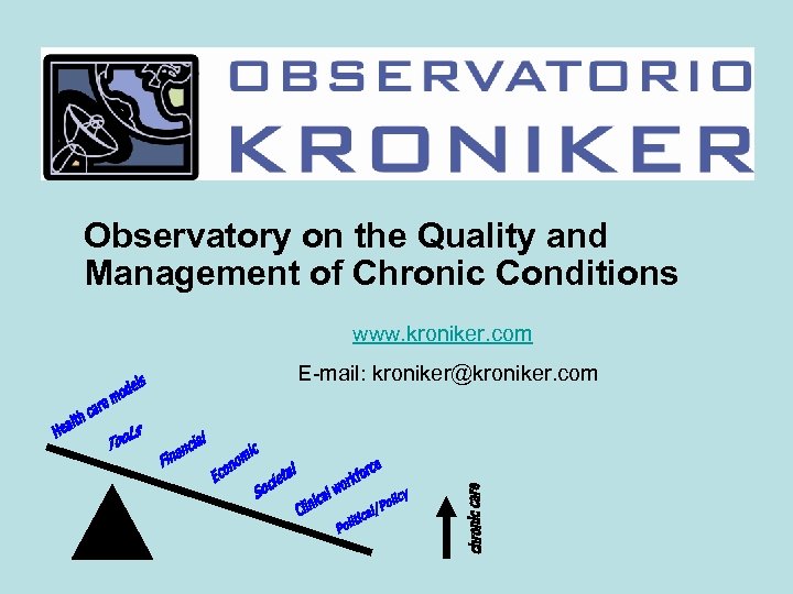  Observatory on the Quality and Management of Chronic Conditions www. kroniker. com E-mail: