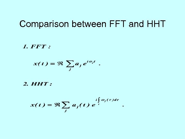 Comparison between FFT and HHT 