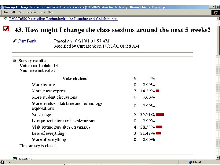 Feedback: G. Poll Students for Formative Feedback 