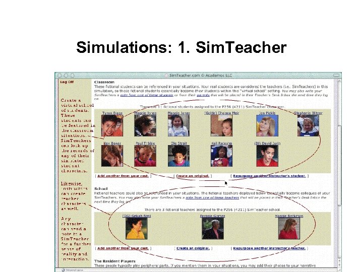 Simulations: 1. Sim. Teacher 