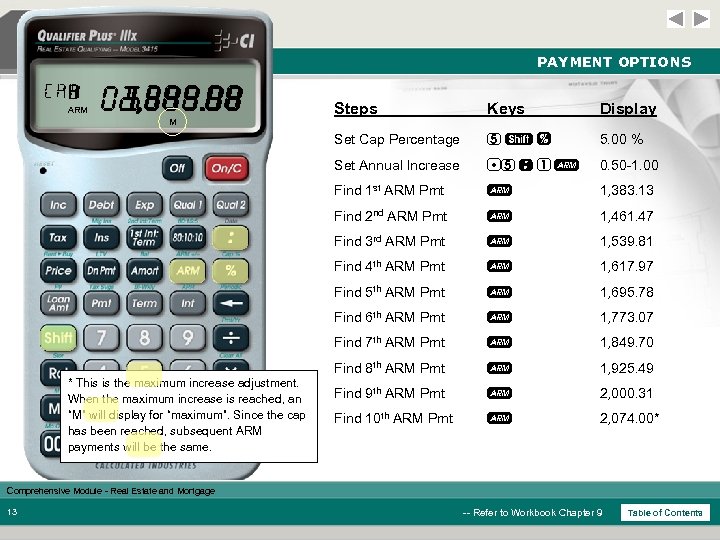 PAYMENT OPTIONS CAP 1 10 7 6 9 8 5 4 3 2 5.