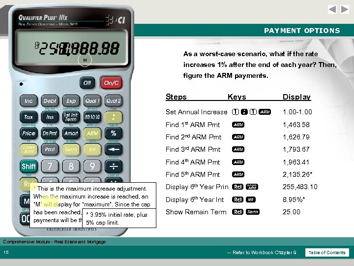 PAYMENT OPTIONS 1 5 4 3 2 8. 95 1, 463. 58 255, 483.