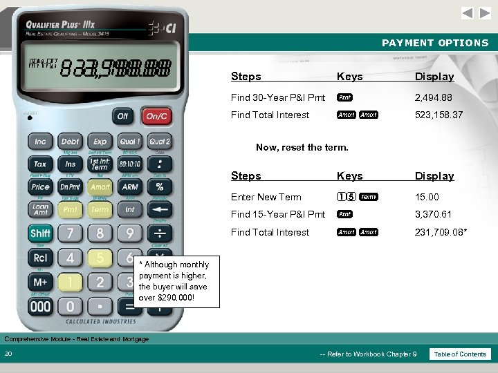 PAYMENT OPTIONS AMRT P+I 523, 158. 37 231, 709. 08 3, 370. 61 2,