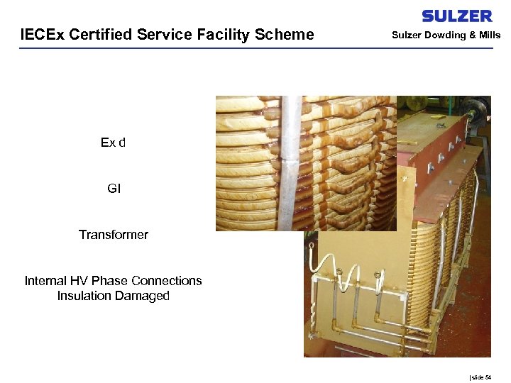 IECEx Certified Service Facility Scheme Sulzer Dowding & Mills Ex d GI Transformer Internal