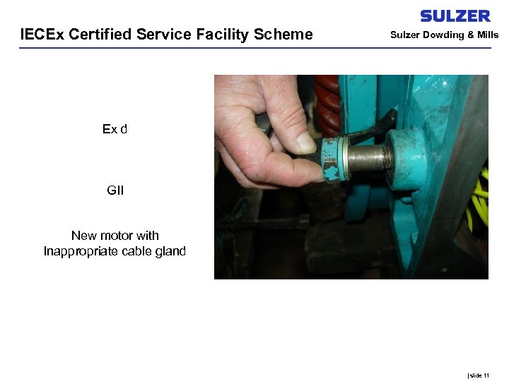 IECEx Certified Service Facility Scheme Sulzer Dowding & Mills Ex d GII New motor