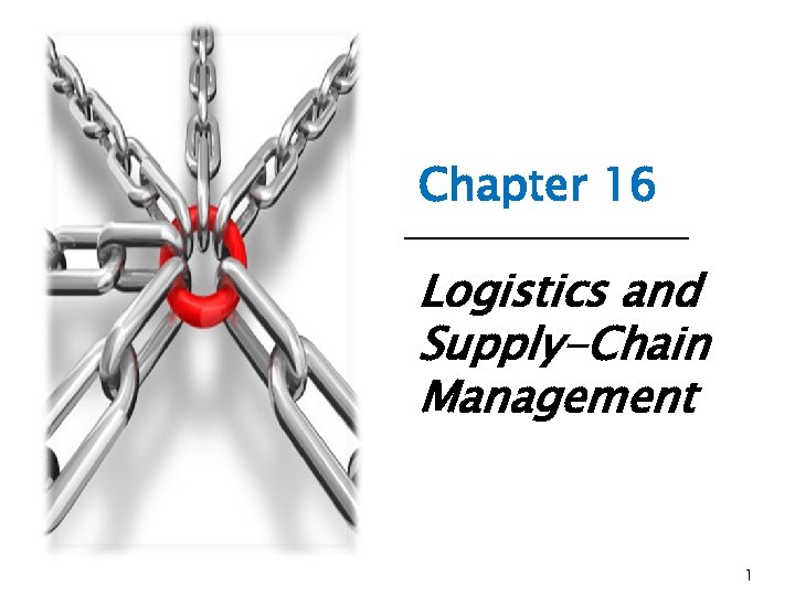Chapter 16 Logistics and Supply-Chain Management 1 