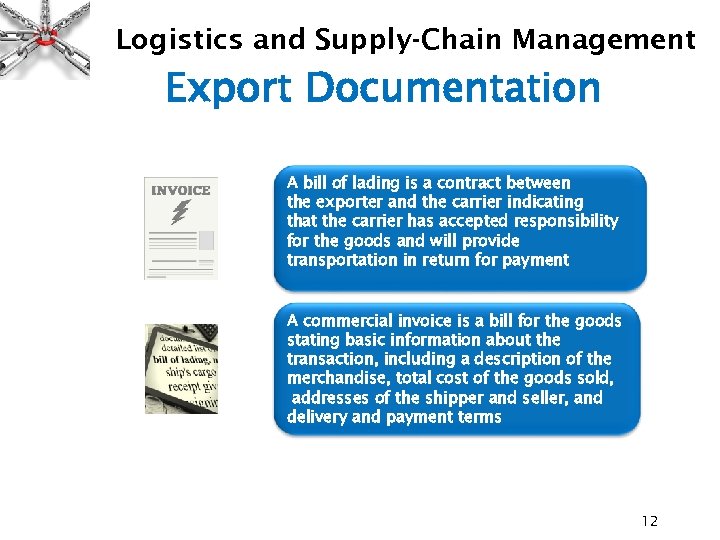 Logistics and Supply-Chain Management Export Documentation A bill of lading is a contract between