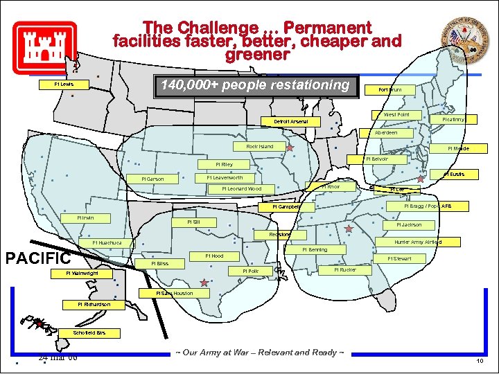 The Challenge … Permanent facilities faster, better, cheaper and greener 140, 000+ people restationing