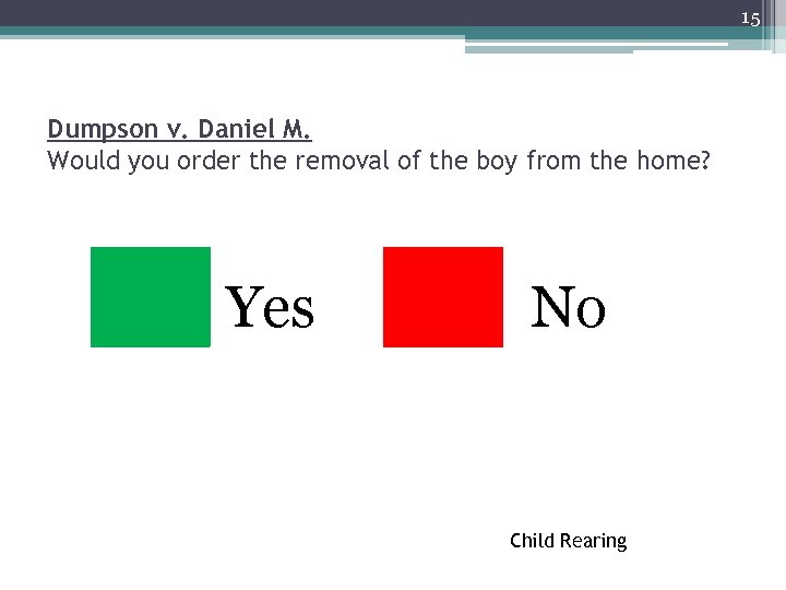 15 Dumpson v. Daniel M. Would you order the removal of the boy from