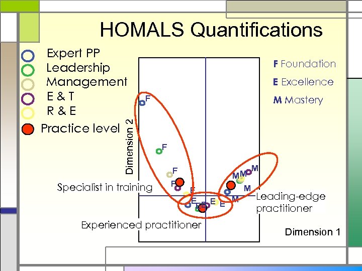 HOMALS Quantifications F Foundation E Excellence M Mastery F Dimension 2 Expert PP Leadership