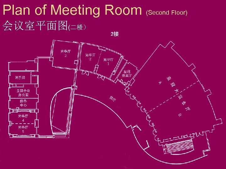 Plan of Meeting Room (Second Floor) 会议室平面图(二楼） 