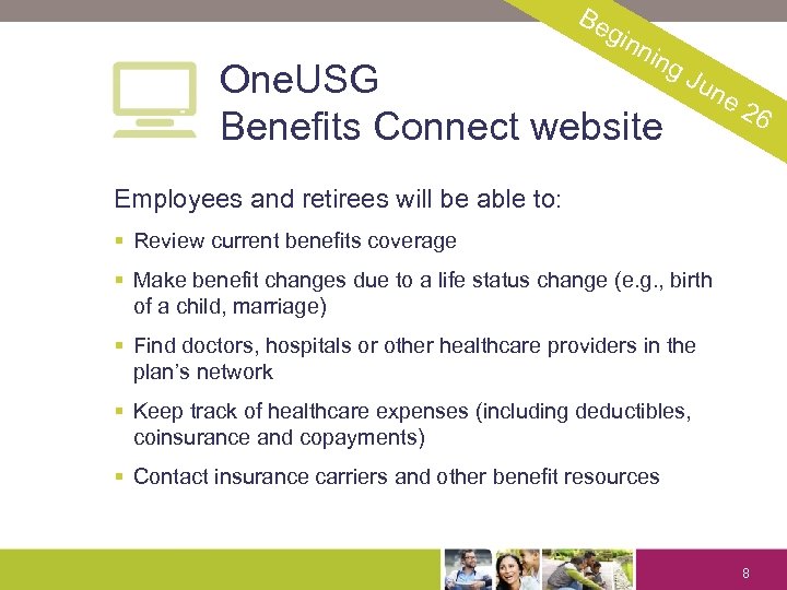 Be gin nin One. USG Benefits Connect website g. J un e 2 Employees