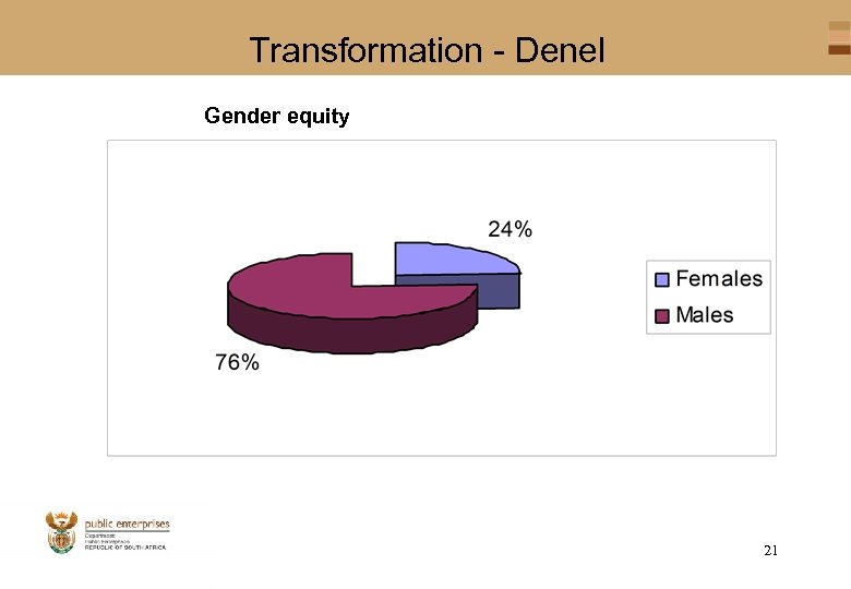 Transformation - Denel Gender equity 21 