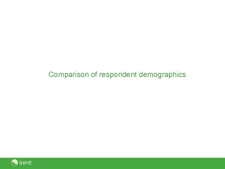 Comparison of respondent demographics 