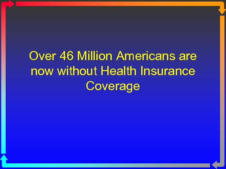 Over 46 Million Americans are now without Health Insurance Coverage 