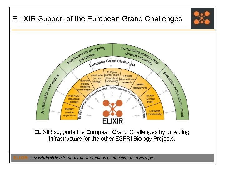 ELIXIR Support of the European Grand Challenges ELIXIR supports the European Grand Challenges by