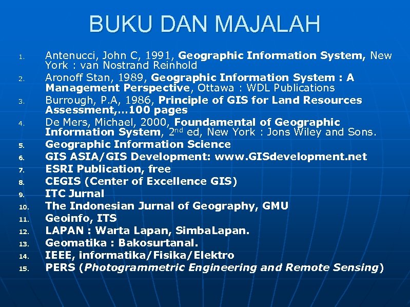 BUKU DAN MAJALAH 1. 2. 3. 4. 5. 6. 7. 8. 9. 10. 11.