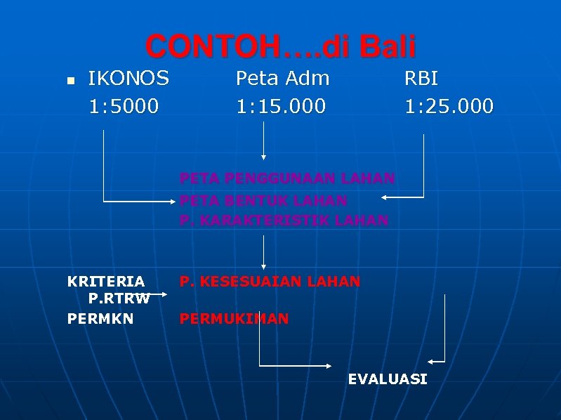 CONTOH…. di Bali n IKONOS 1: 5000 Peta Adm 1: 15. 000 RBI 1: