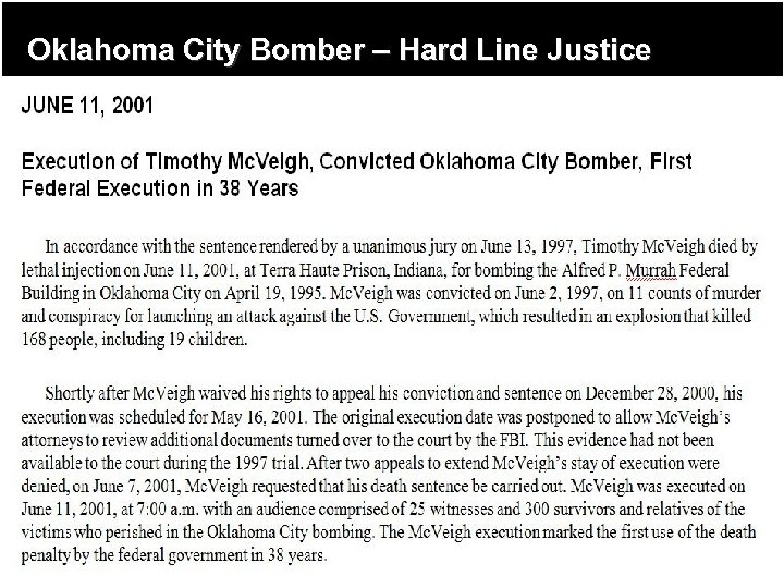 Oklahoma City Bomber – Hard Line Justice 