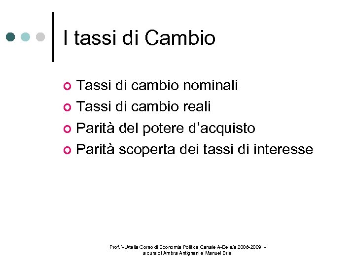 La Macroeconomia Delle Economie Aperte Introduzione Tassi Di