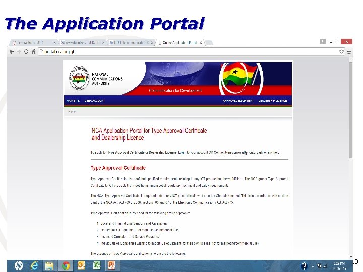 The Application Portal 10 