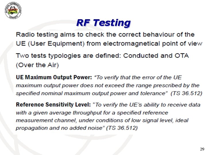 RF Testing 29 